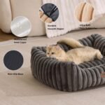 ZOMISIA Small Dog Beds for Small Dogs - Washable Cat Beds for Indoor Cats, Rectangle Orthopedic Puppy Bed with Fluffy Removable Cover, 20x19x7inches, Grey - Image 5
