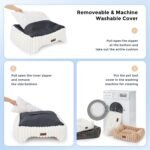 ZOMISIA Small Dog Beds for Small Dogs - Washable Cat Beds for Indoor Cats, Rectangle Orthopedic Puppy Bed with Fluffy Removable Cover, 20x19x7inches, Grey - Image 7