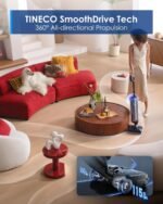 Tineco Floor One S9 Artist Pro Wet Dry Vacuum Cleaner, 22kPa Suction, 360° SmoothDrive, Anti-Tangle Design, 185°F Flashdry, 75 Min Runtime, Dual-Edge Cleaning, 180° Lay-Flat - Image 7