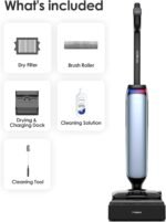 Tineco Floor One S9 Artist Pro Wet Dry Vacuum Cleaner, 22kPa Suction, 360° SmoothDrive, Anti-Tangle Design, 185°F Flashdry, 75 Min Runtime, Dual-Edge Cleaning, 180° Lay-Flat - Image 8