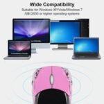 ASHATA 2.4G Car Mouse with USB Reciver 1600DPI Optical Mouse for PC Computer Laptop Tablet, High Cute Mouse for XP//Win7/ME/2000/for OS (Pink) - Image 5