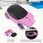 ASHATA 2.4G Car Mouse with USB Reciver 1600DPI Optical Mouse for PC Computer Laptop Tablet, High Cute Mouse for XP//Win7/ME/2000/for OS (Pink) - Image 6