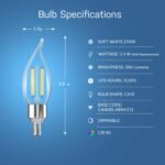 Feit Electric Smart LED Candle Wifi Bulb, Works with Alexa or Google Assistant, E12 base, No Hub, Flame Tip Filament Chandelier Light Bulb, 2700K Soft White, 4 Pack CFC40/927CA/FIL/AG/4 - Image 3