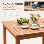 Greesum 5 Piece Patio Dining Set Outdoor Solid Wood Furniture for Yard, Garden, Porch w/Square Tabletop & 4 Chairs, White - Image 7