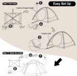 2 Person Backpacking Tent, Waterproof 4 Season Tent, Windproof Cold Weather Winter Tent for Camping, Hiking, Hunting, Cycling - Image 10