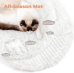 Easyego Modern Cat Tree, Aesthetic Wood Cat Tree Tower for Large Cats, Luxury Cat Condo with Scratching Posts and Flower Platforms, Cat Furniture by Easyego, (Rabbit Hair - White) - Image 4