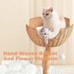 Easyego Modern Cat Tree, Aesthetic Wood Cat Tree Tower for Large Cats, Luxury Cat Condo with Scratching Posts and Flower Platforms, Cat Furniture by Easyego, (Rabbit Hair - White) - Image 5
