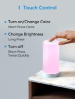 meross Smart Table Lamp, Bedside Lamp, Compatible with Apple HomeKit, Siri, Amazon Alexa and SmartThings, Tunable White and Multi-Color, Touch Control, Voice and App Control - Image 5