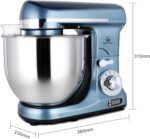 MURENKING Professional Stand Mixer, 6-Qt with Timer, MK37 500W 6-Speed Tilt-Head Food Electric Mixer Kitchen Machine,Plastic (Silver Blue) - Image 3