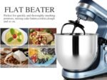 MURENKING Professional Stand Mixer, 6-Qt with Timer, MK37 500W 6-Speed Tilt-Head Food Electric Mixer Kitchen Machine,Plastic (Silver Blue) - Image 8