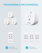 Syantek Remote Control Outlet Wireless Light Switch for Household Appliances, Expandable Remote Light Switch Kit, Up to 100 ft Range, FCC Certified, ETL Listed, White (3 Outlets + 1 Remotes) - Image 6