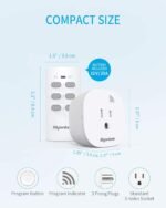 Syantek Remote Control Outlet Wireless Light Switch for Household Appliances, Expandable Remote Light Switch Kit, Up to 100 ft Range, FCC Certified, ETL Listed, White (3 Outlets + 1 Remotes) - Image 7
