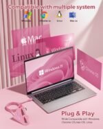 JoyReken 4-Port USB 3.0 Hub, FlyingVHUB Vertical Data USB Hub with 2 ft Extended Cable, for Mac, PC, Xbox One, PS4, PS5, iMac, Surface Pro, XPS, Laptop, Desktop, Flash Drive, Mobile HDD(Pink) - Image 6
