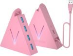 JoyReken 4-Port USB 3.0 Hub, FlyingVHUB Vertical Data USB Hub with 2 ft Extended Cable, for Mac, PC, Xbox One, PS4, PS5, iMac, Surface Pro, XPS, Laptop, Desktop, Flash Drive, Mobile HDD(Pink) - Image 7