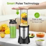 KOIOS Blender for Smoothies,Personal Blender for Shakes and Smoothies with 3 * 22oz To-Go Cups,22000 RPM Smoothie Maker,Detachable 6-leaf Blade Portable Blenders for kitchen,Black - Image 4