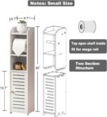 AOJEZOR Toilet Paper Holder Stand: No Drill PVC Small Bathroom Cabinet for Apartment Dwellers - Rental Deposit Protection - Small Space Storage Saving - Image 5