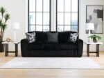 Signature Design by Ashley Midnight-Madness Modern Anti Sage Sofa with Reversible Cushions, Black - Image 3