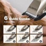 HEAPETS Dog Grooming Clippers, Low Noise, Electric Quiet, Adjustable Clipper Comb, Rechargeable Cordless Dog Hair Clippers for Dogs Cats Pets, Gold - Image 5