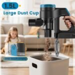 Zefiro Cordless Vacuum Cleaner,45Mins Runtime Vacuum Cleaners for Home, Anti-Tangle and 1.5L Dust Cup, Lightweight Vacuum for Hardwood Floor Carpet Pet Hair - Image 6