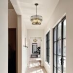 Tunkayli Dining Room Chandeliers K9 Crystal Black Metal Chandelier Modern 2-Tier Drum Farmhouse 16in Contemporary Round Light Fixture for Bedroom Entryway Kitchen Island Living Room - Image 5