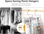 Kalimdor Pants Hangers 2 Pack Space Saving Metal Closet Organizer,Clothes Pants Hangers,Anti-Slip Design,Closet Organizers and Storage for Pants Jeans Skirts Scarf Legging - Image 3