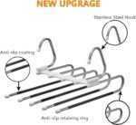 Kalimdor Pants Hangers 2 Pack Space Saving Metal Closet Organizer,Clothes Pants Hangers,Anti-Slip Design,Closet Organizers and Storage for Pants Jeans Skirts Scarf Legging - Image 4