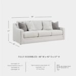 Signature Design by Ashley Maitelynn Contemporary Sofa with Accent Pillows, Reversible Cushions and Sloped Arms, Light Gray - Image 4