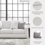 Signature Design by Ashley Maitelynn Contemporary Sofa with Accent Pillows, Reversible Cushions and Sloped Arms, Light Gray - Image 5