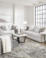 Signature Design by Ashley Maitelynn Contemporary Sofa with Accent Pillows, Reversible Cushions and Sloped Arms, Light Gray - Image 15