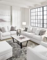 Signature Design by Ashley Maitelynn Contemporary Sofa with Accent Pillows, Reversible Cushions and Sloped Arms, Light Gray - Image 16