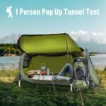 Night Cat Pop-up Camping Tent: 1 Person Tent Waterproof Instant Easy Setup Tunnel Tent Fits with Camping Cot (Excluded) - Image 7