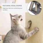 SHA CERLIN 65in Larger Cat Tree Tower Condo for Indoor Kitties/Multi-Level Furniture Activity Center with Wide Base/Cozy Plush Cat Perches/Baskets/Sisal Scratching Posts and Hammock/Grey - Image 5