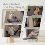 SHA CERLIN 65in Larger Cat Tree Tower Condo for Indoor Kitties/Multi-Level Furniture Activity Center with Wide Base/Cozy Plush Cat Perches/Baskets/Sisal Scratching Posts and Hammock/Grey - Image 6