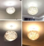 Surpars House White Feather Chandelier Beautiful Pendant Light for Bedroom,Living Room,Girls Room - Image 6