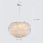 Surpars House White Feather Chandelier Beautiful Pendant Light for Bedroom,Living Room,Girls Room - Image 8