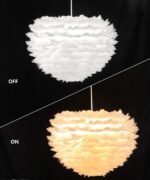 Surpars House White Feather Chandelier Beautiful Pendant Light for Bedroom,Living Room,Girls Room - Image 9