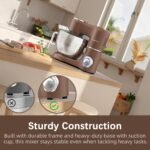 Stand Mixer, 9-Quart Stainless Steel Bowl, 660W Professional Power, Multiple Speed Options, Sturdy Design, Easy to Clean, Lifetime Support, SM-1550(Caramel) - Image 6
