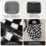 JOEJOY Dog Bed Medium Size Dog, Rectangle Washable Orthopedic Corduroy Fleece Pet Bed with Removable Zipper Cover, Cute Soft Calming Puppy Bed with Non Skid Bottom - Image 4