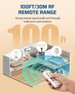 DEWENWILS Wireless Control Outlet for Christmas Decor, Programmable and Expandable Electrical Switch, 100FT Range, 125V/15A/1875W Light Switch, 2 Remote and 5 Outlets - Image 5