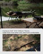 ONETIGRIS SUPRANUBIS Camping Cot, Height Adjustable with Cot Leg Extenders, Strong Support 330lbs, Lightweight Comfortable Folding Bed for Camping, Hiking, Travel, Truck, Beach, Office Nap - Image 4