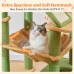 Taoqimiao Cactus Cat Tree, 71-Inch Cat Tower for Indoor Cats Large Adult, Multi-Level Large Cat Condo, 8 Sisal Scratching Posts, Metal Frame Cozy Hammock, Scratch Board, 2 Top Perches, MSC026L - Image 4
