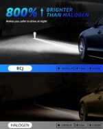 RCJ 9005 9006 LED Bulbs Combo, 9005/HB3 9006/HB4 Bulbs 200W 60000LM Super Bright 6000K Cool White Fog Lights, Plug and Play, Pack of 4 - Image 3