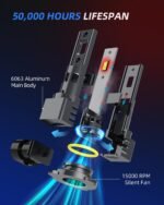 RCJ 9005 9006 LED Bulbs Combo, 9005/HB3 9006/HB4 Bulbs 200W 60000LM Super Bright 6000K Cool White Fog Lights, Plug and Play, Pack of 4 - Image 6