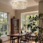 Modern Crystal Chandelier 8-Lights Large Raindrop Crystal Chandeliers Flush Mount Ceiling Light Fixture for Living Room Dining Room Bedroom - Image 4
