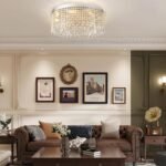 Modern Crystal Chandelier 8-Lights Large Raindrop Crystal Chandeliers Flush Mount Ceiling Light Fixture for Living Room Dining Room Bedroom - Image 8