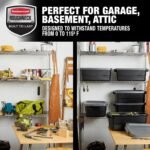 Rubbermaid 6-Pack Totes for Storage with Lids, Heavy Duty Plastic Storage Bins with Lids, Black Gray, 10 GAL - Stackable for Garage, Attic, Camping (10 GAL - 6 Pack Solid Black and Grey) - Image 7