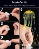 Uniclife 6 Pcs Glowing Jellyfish Ornament Decoration for Aquarium Fish Tank - Image 4