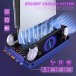 PlayStation Portal Charger, PS5 Stand and Cooling Station with RGB LED Controller Charging Dock Accessories, PS5 Edge Controller and PS Portal Charger, Headset and Remote Holders - Image 3