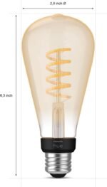 Philips Hue Smart 60W ST23 Filament LED Bulb - White Ambiance Warm-to-Cool White Light - 1 Pack - 550LM - E26 - Indoor - Control with Hue App - Works with Alexa, Google Assistant and Apple Homekit - Image 6