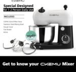 Stand Mixer, Compact & Space-Saving, Stainless Steel Bowl, Unique & Playful Design, Effcient Motor, Dishwasher-Safe Attachments, SM-2549A (Panda) - Image 3